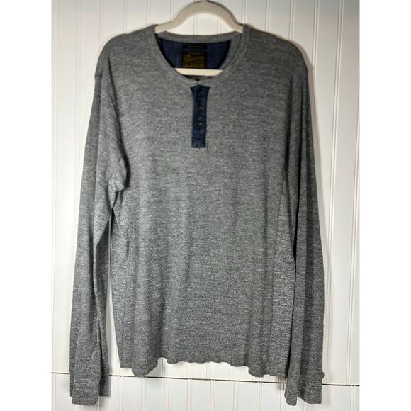 Lucky brand Thermal  long sleeves shirt  call button Casual classic size L - Picture 1 of 7